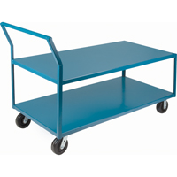 Heavy-Duty Low Profile Shop Carts, 2 Tiers, 30" W x 60" D x 41" H, 2400 lbs. Cap. Fastek