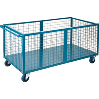 Wire Mesh Box Truck, Steel, 63" L x 30" W x 31.5" H, 25 cu. Ft. Volume, 1200 lbs. Capacity Fastek