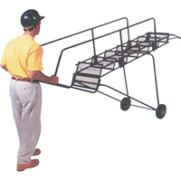 Fold-N-Store Rolling Ladders, 6 Steps, Perforated, 60" High Fastek