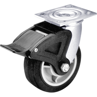Total Locking Caster, Swivel with Brake, 6" (152.4 mm), Rubber, 450 lbs. (204 kg.) Fastek