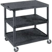 Utility Cart, 3 Tiers, 18" x 34" x 24", 400 lbs. Capacity Fastek