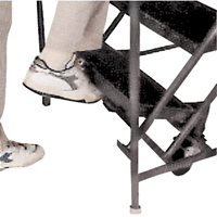 &eacute;chelle roulante &agrave; angle, 9 marches, Antid&eacute;rapant, Inclinaison 50°, Hauteur 90" Fastek