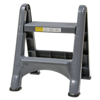 Folding Step Stool, 2 Steps, 19-1/2" x 20-1/2" x 22-3/4" High Fastek