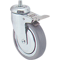 Zinc Plated Caster, Swivel with Brake, 3" (76 mm) Dia., 150 lbs. (68 kg.) Capacity MI930 | Fastek