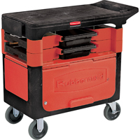 Trades Carts With Lockable Cabinet, 2 Drawers, 38" L x 19-1/4" W x 33-3/8" H, Black Fastek