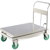 Hydraulic Scissor Lift Table, 35-1/2" L x 19-3/4" W, Stainless Steel, 1100 lbs. Capacity MK813 | Fastek