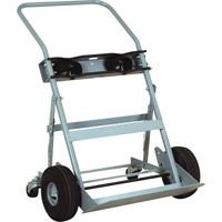 Four-Wheel Cylinder Hand Trucks, Pneumatic Wheels, 28" W x 6" L Base, 1000 lbs. Fastek