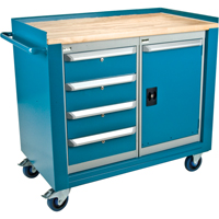 Industrial Duty Mobile Service Benches, Wood Surface ML327 | Fastek