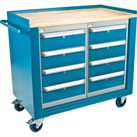 Industrial Duty Mobile Service Benches, Wood Surface ML328 | Fastek