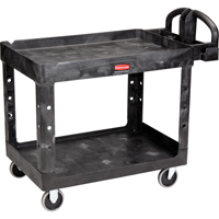 Heavy Duty Utility Cart - 4546-00, 2 Tiers, 26" x 33-1/4" x 55", 750 lbs. Capacity Fastek
