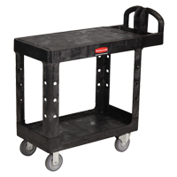 Flat Shelf Heavy Duty Utility Cart - 4505-00, 2 Tiers, 17-1/4" x 38-1/10" x 38-1/2", 500 lbs. Capacity ML456 | Fastek