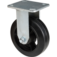 Mold-on Caster, Rigid, 6" (152.4 mm), Rubber, 550 lbs. (249 kg.) Fastek