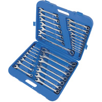 Jeu de cl&eacute;s &agrave; panneaux sur&eacute;lev&eacute;es CWS-32SM, Combinaison, 32 morceaux, Imp&eacute;rial et m&eacute;trique Fastek
