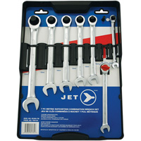 Jeu de cl&eacute;s longues RCWS-7M, Combinaison &agrave; cliquet, 7 morceaux, M&eacute;trique Fastek