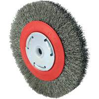 101F-2M Crimped Wire Brush, 6" Dia., 0.014" Fill, 1/2" - 2" Arbor Fastek