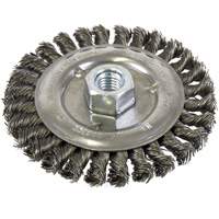 Standard Face Knot Wire Wheel Threaded, 5" Dia., 0.022" Fill, 5/8"-11 Arbor, Steel Fastek