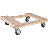 Hardwood Dolly, Polyolefin Wheels, 1000 lbs. Capacity, 18" W x 24" D x 7" H Fastek
