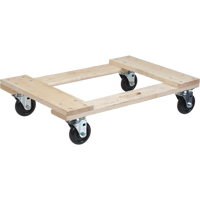 Hardwood Dolly, Polyolefin Wheels, 900 lbs. Capacity, 18" W x 24" D x 7" H Fastek