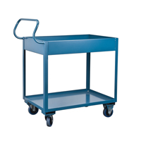 Deep Lipped Service Cart, 2 Tiers, 24" W x 47" H x 36" D, 1200 lbs. Capacity Fastek