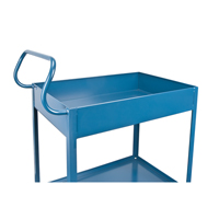 Deep Lipped Service Cart, 2 Tiers, 24" W x 47" H x 36" D, 1200 lbs. Capacity Fastek