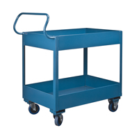 Deep Lipped Service Cart, 2 Tiers, 24" W x 47" H x 36" D, 1200 lbs. Capacity Fastek