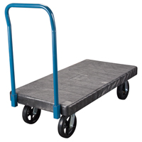 Plastic Platform Trucks, 48" L x 24" W, 2000 lbs. Cap., Mold-on Rubber Wheels Fastek