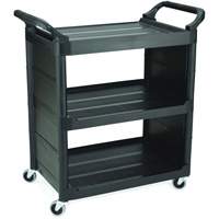Bussing Cart with End Panels, 3 Tiers, 18-5/8" x 36-5/8" x 33-5/8", 150 lbs. Capacity MN605 | Fastek