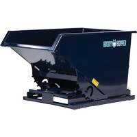 Self-Dumping Hopper, Steel, 1 cu.yd., Blue Fastek