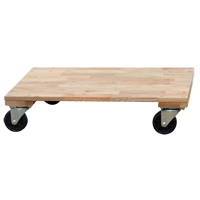 Solid Platform Wood Dolly, Rubber Wheels, 1200 lbs. Capacity, 24" W x 36" D x 7" H Fastek