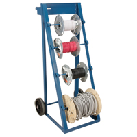 Portable Wire Reel Caddy, Steel, 4 Rod, 24-1/2" W x 49" H x 23" D, 400 lbs. Capacity Fastek
