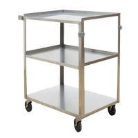 Shelf Carts, 3 Tiers, 18" W x 32" H x 27-3/8" D, 500 lbs. Capacity MO253 | Fastek