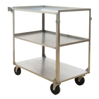 Shelf Carts, 3 Tiers, 21" W x 37-1/4" H x 35-1/8" D, 500 lbs. Capacity MO254 | Fastek
