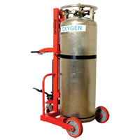 Hydraulic Large Liquid Gas Cylinder Cart HLCC, Polyurethane Wheels, 20" W x 20" D Base, 1000 lbs. MO347 | Fastek
