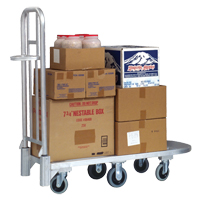 Aluminum Merchandise Cart, 20" W x 55-1/4" L, 1200 lbs. Cap., Polyurethane Wheels Fastek