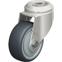 Stainless Steel Thermoplastic Elastomer Caster, Swivel, 3-1/8" (79.5 mm) Dia., 220 lbs. (100 kg.) Capacity Fastek