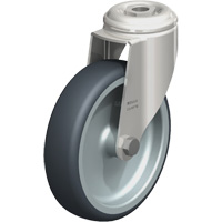 Stainless Steel Thermoplastic Elastomer Caster, Swivel, 5" (127 mm) Dia., 265 lbs. (120 kg.) Capacity Fastek