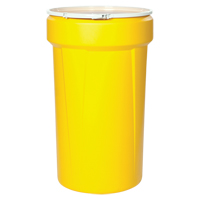 Nestable Polyethylene Drum, 55 US gal (45 imp. gal.), Open Top, Yellow MO765 | Fastek