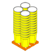 Nestable Polyethylene Drum, 30 US gal (25 imp. gal.), Open Top, Yellow MO767 | Fastek