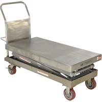 Manual Hydraulic Scissor Lift Table, 47-1/2" L x 24" W, Partial Stainless Steel, 1500 lbs. Capacity Fastek