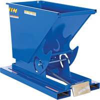 Self-Dumping Hopper, Steel, 1/3 cu.yd., Blue Fastek