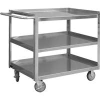 Chariot avec tablettes de calibre industriel, 3 Tiers, 24-1/8" la x 35" h x 42" p, Capacit&eacute; 1200 lb Fastek