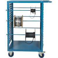 Mobile Wire Spool Cart, Steel, 6 Rod, 21" W x 48" H x 38" D, 1200 lbs. Capacity Fastek