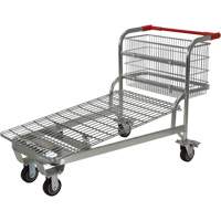 Nestable Wire Cart, Steel, 28-3/4" x 37-1/16" x 59-5/8", 275 lbs. Capacity Fastek