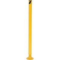 Spring Loaded Bollard, Steel, 42" H x 2-1/8" W, Yellow Fastek