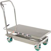 Manual Hydraulic Scissor Lift Table, 36-1/4" L x 19-3/8" W, Stainless Steel, 600 lbs. Capacity Fastek