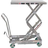 Manual Hydraulic Scissor Lift Table, 36-1/4" L x 19-3/8" W, Stainless Steel, 600 lbs. Capacity MP227 | Fastek