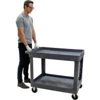 Chariot utilitaire pour l'entretien, 2 tiers, 24-5/8" x 32-1/2" x 40", Capacit&eacute; 550 lb Fastek