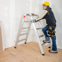 Portable Work-Stand Saw Horse, Aluminum Frame, 12-1/4" D x 56" H Fastek