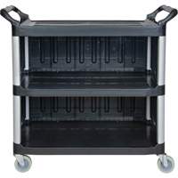 Chariot utilitaire, 3 tiers, 19-3/4" x 37-1/2" x 40-1/4", Capacit&eacute; 250 lb Fastek