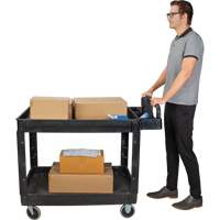 Utility Cart, 2 Tiers, 25-5/8" x 33-1/2" x 43-3/4", 550 lbs. Capacity Fastek